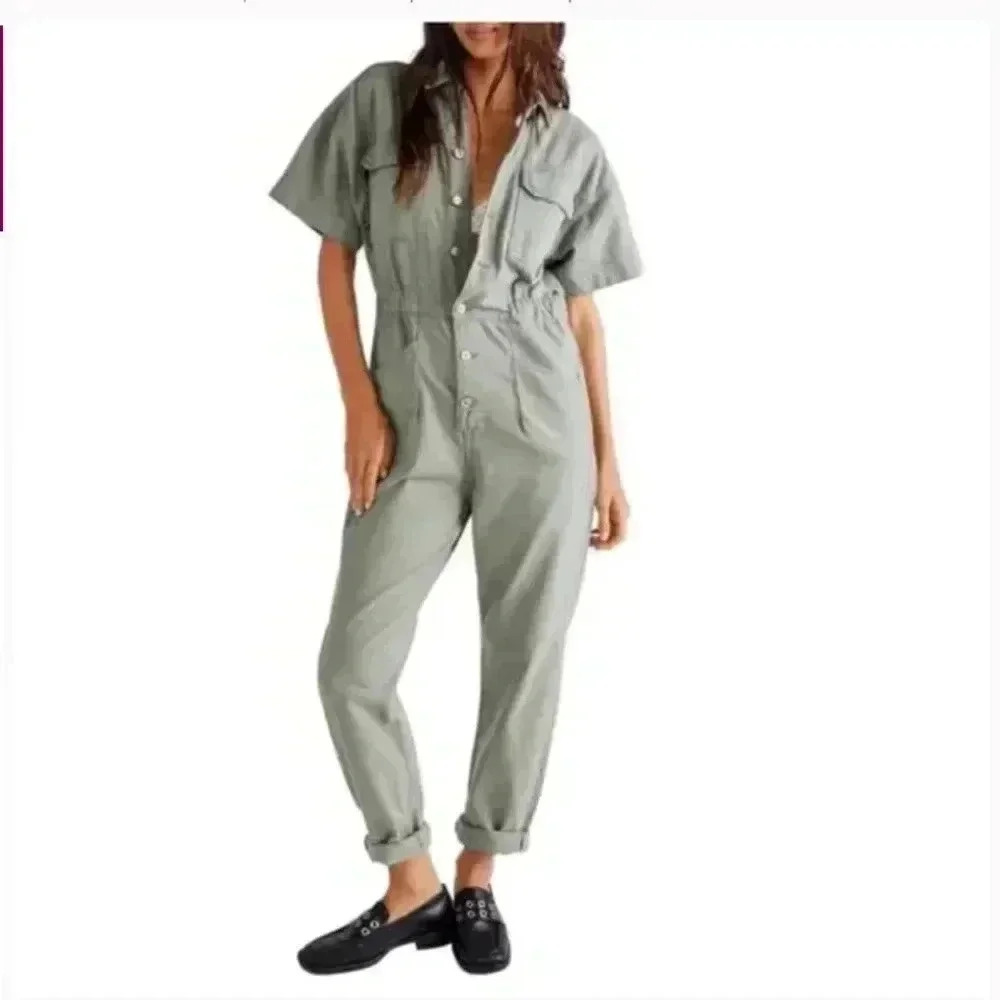 We The Free Olive Jumpsuit